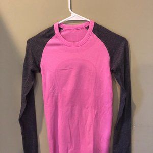 Lululemon Swiftly Tech Long Sleeve Crew Pink/Grey